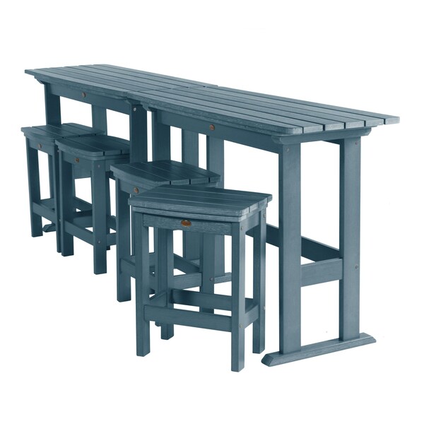 Highwood Usa Lehigh 6pc Counter Height Outdoor Patio Furniture Balcony Set AD-KITBALC101-NBE - main